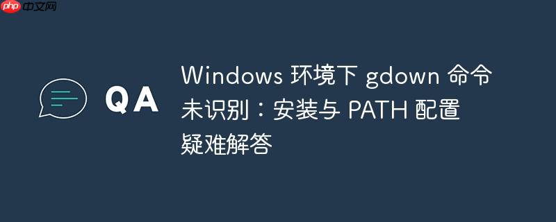 Windows 环境下 gdown 命令未识别:安装与 PATH 配置疑难解答