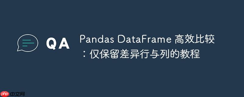 Pandas DataFrame 高效比较:仅保留差异行与列的教程