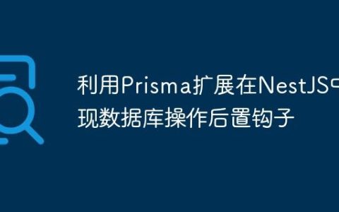 利用Prisma扩展在NestJS中实现数据库操作后置钩子