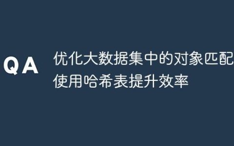 优化大数据集中的对象匹配：使用哈希表提升效率