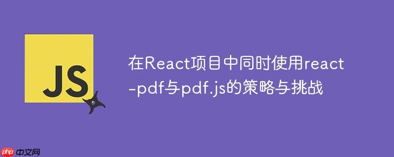 在React项目中同时使用react-pdf与pdf.js的策略与挑战