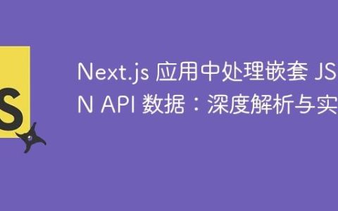 Next.js 应用中处理嵌套 JSON API 数据：深度解析与实践