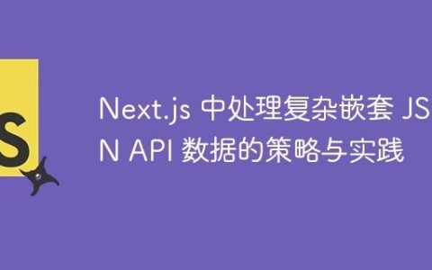 Next.js 中处理复杂嵌套 JSON API 数据的策略与实践