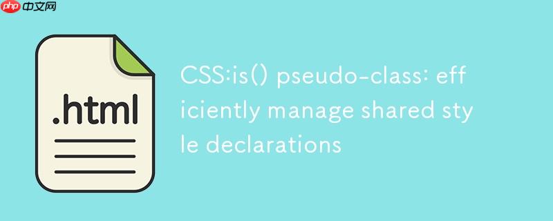 CSS :is() 伪类:高效管理共享样式声明