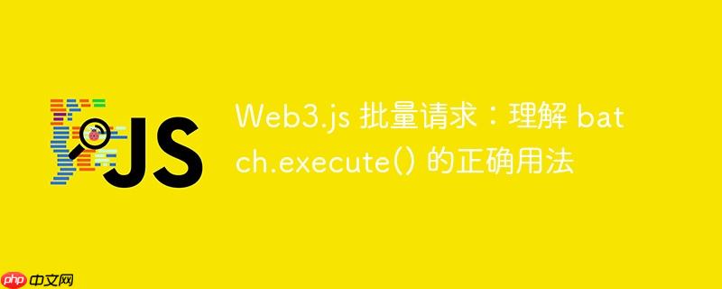 web3.js 批量请求:理解 batch.execute() 的正确用法