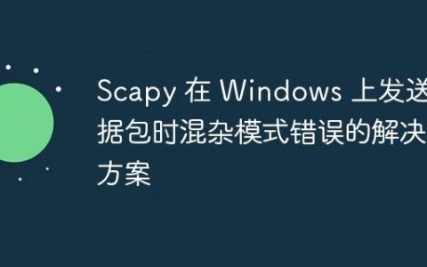 Scapy 在 Windows 上发送数据包时混杂模式错误的解决方案