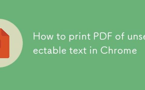 如何在Chrome中打印不可选文本的PDF