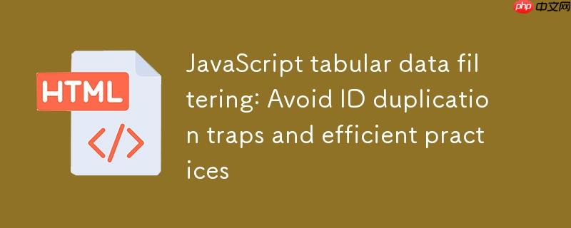 JavaScript表格数据过滤:避免ID重复陷阱与高效实践