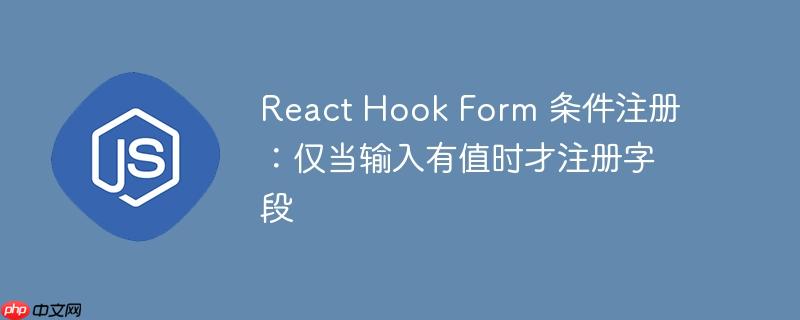 React Hook Form 条件注册:仅当输入有值时才注册字段