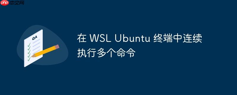 在 wsl ubuntu 终端中连续执行多个命令