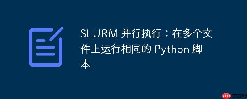slurm 并行执行:在多个文件上运行相同的 python 脚本
