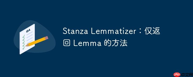 stanza lemmatizer:仅返回 lemma 的方法