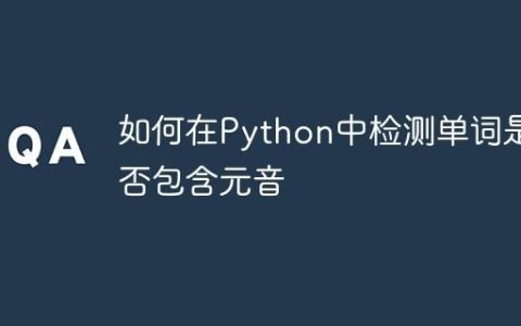 如何在Python中检测单词是否包含元音
