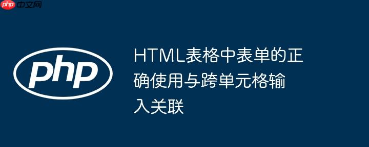 HTML表格中表单的正确使用与跨单元格输入关联