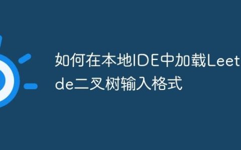 如何在本地IDE中加载LeetCode二叉树输入格式
