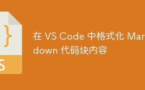 在 VS Code 中格式化 Markdown 代码块内容
