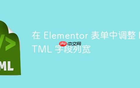 在 Elementor 表单中调整 HTML 字段列宽