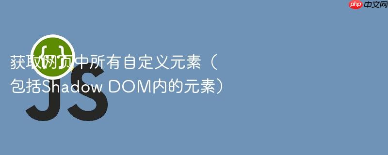 获取网页中所有自定义元素(包括shadow dom内的元素)