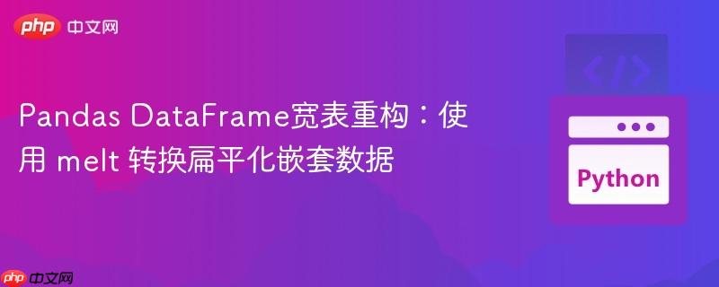Pandas DataFrame宽表重构:使用 melt 转换扁平化嵌套数据