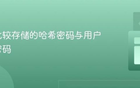 安全地比较存储的哈希密码与用户输入的密码