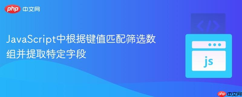 JavaScript中根据键值匹配筛选数组并提取特定字段