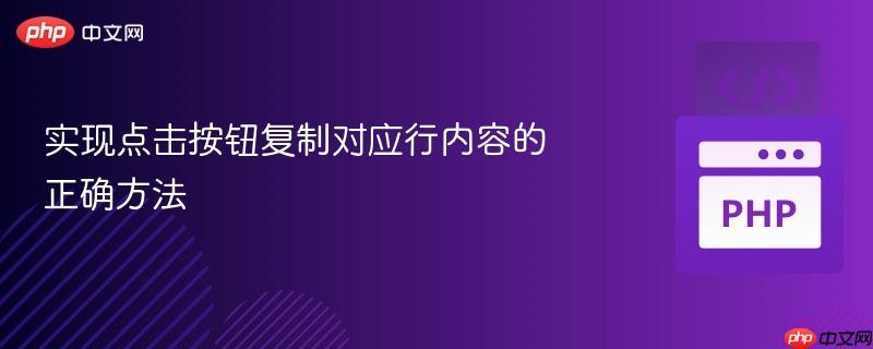 实现点击按钮复制对应行内容的正确方法