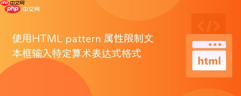 使用html pattern 属性限制文本框输入特定算术表达式格式