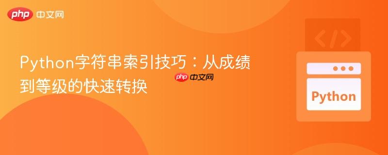 python字符串索引技巧:从成绩到等级的快速转换