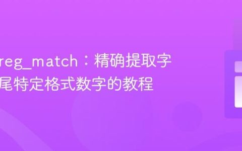 PHP preg_match：精确提取字符串末尾特定格式数字的教程