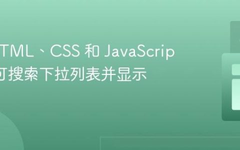 使用 HTML、CSS 和 JavaScript 实现可搜索下拉列表并显示选中项