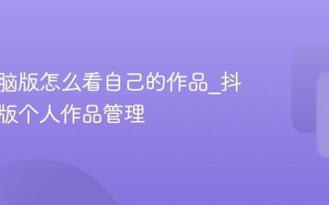 抖音电脑版怎么看自己的作品_抖音电脑版个人作品管理