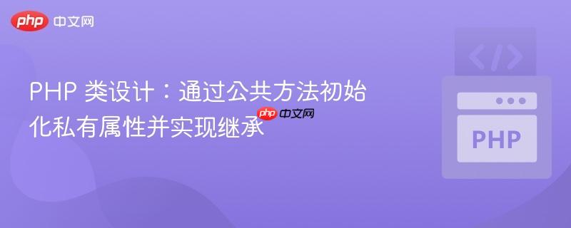 PHP 类设计：通过公共方法初始化私有属性并实现继承