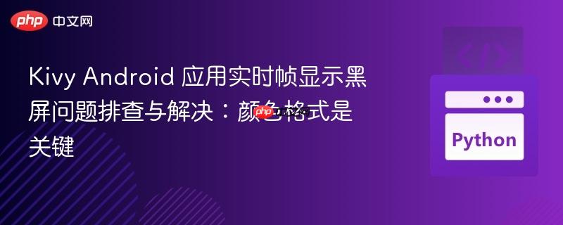 Kivy Android 应用实时帧显示黑屏问题排查与解决:颜色格式是关键