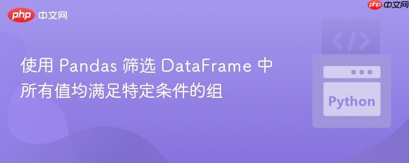 使用 pandas 筛选 dataframe 中所有值均满足特定条件的组