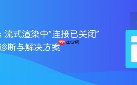 Next.js 流式渲染中“连接已关闭”错误的诊断与解决方案