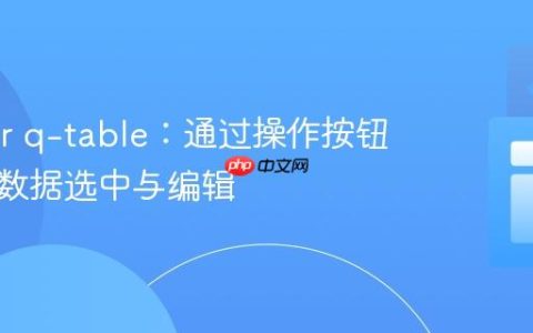 Quasar q-table：通过操作按钮实现行数据选中与编辑