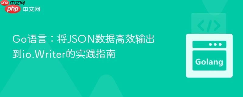 Go语言：将JSON数据高效输出到io.Writer的实践指南