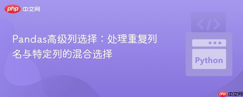Pandas高级列选择：处理重复列名与特定列的混合选择