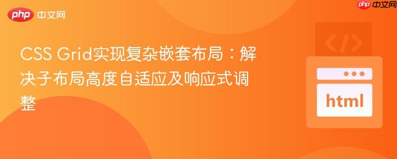 CSS Grid实现复杂嵌套布局:解决子布局高度自适应及响应式调整