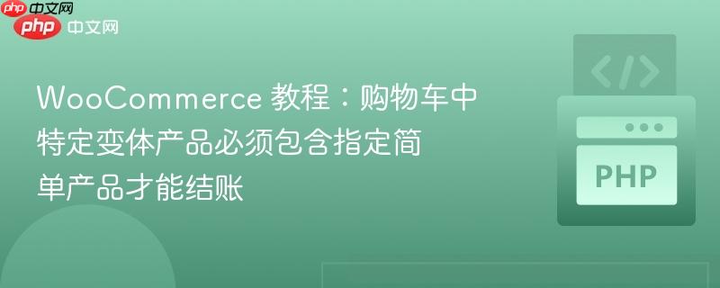woocommerce 教程:购物车中特定变体产品必须包含指定简单产品才能结账
