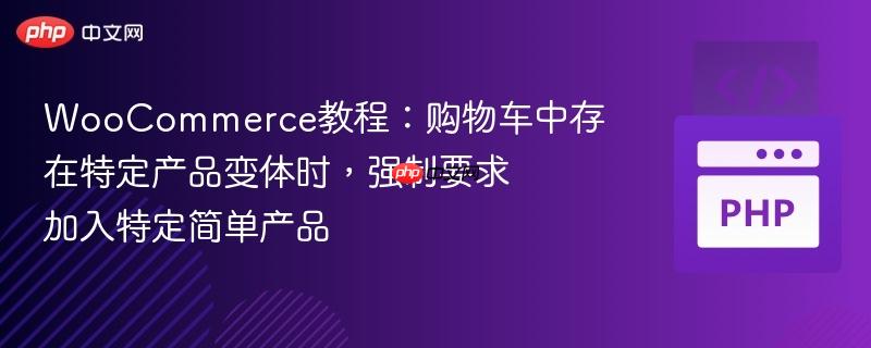 woocommerce教程:购物车中存在特定产品变体时,强制要求加入特定简单产品