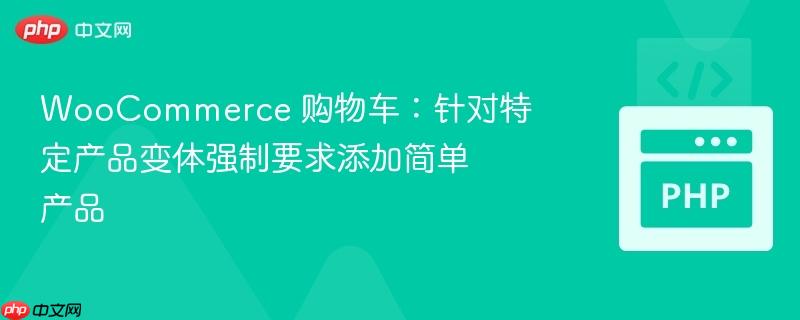 woocommerce 购物车:针对特定产品变体强制要求添加简单产品