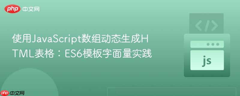 使用JavaScript数组动态生成HTML表格:ES6模板字面量实践