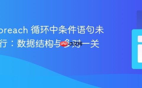 PHP Foreach 循环中条件语句未多次执行：数据结构与多对一关系处理