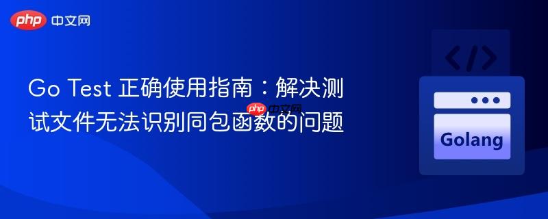 Go Test 正确使用指南:解决测试文件无法识别同包函数的问题