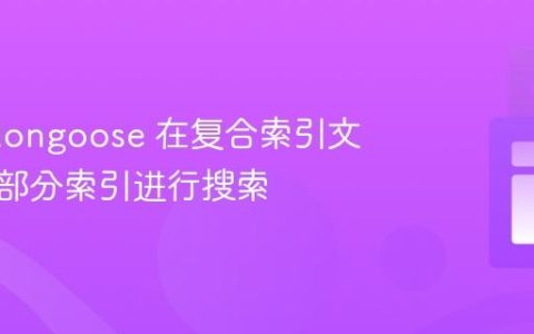 使用 Mongoose 在复合索引文档中按部分索引进行搜索