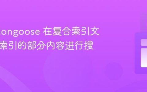 使用 Mongoose 在复合索引文档中按索引的部分内容进行搜索