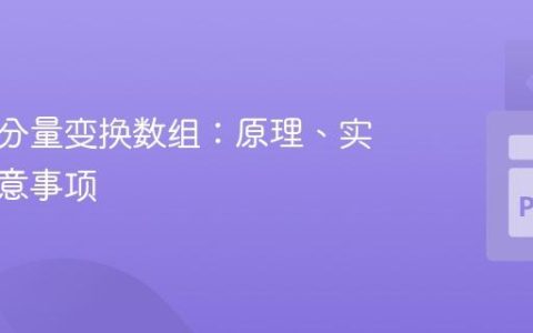 利用谱分量变换数组：原理、实现与注意事项