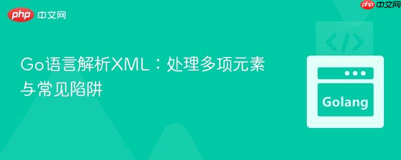 Go语言解析XML:处理多项元素与常见陷阱