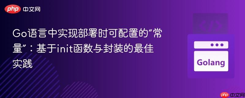 Go语言中实现部署时可配置的“常量”：基于init函数与封装的最佳实践